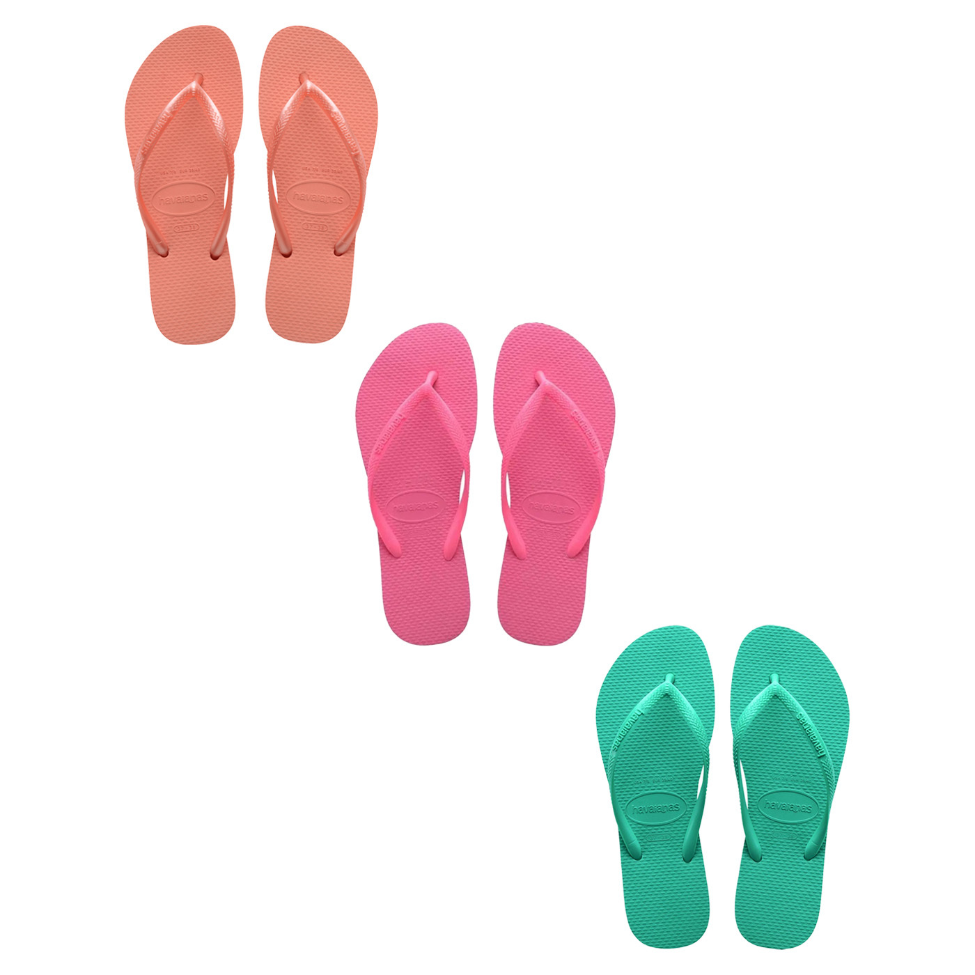 哈瓦仕 HAVAIANAS SLIM 芭比粉 鮭魚粉 綠 巴西 防水 防滑 細帶 夾腳拖 人字拖 拖鞋【4000030】