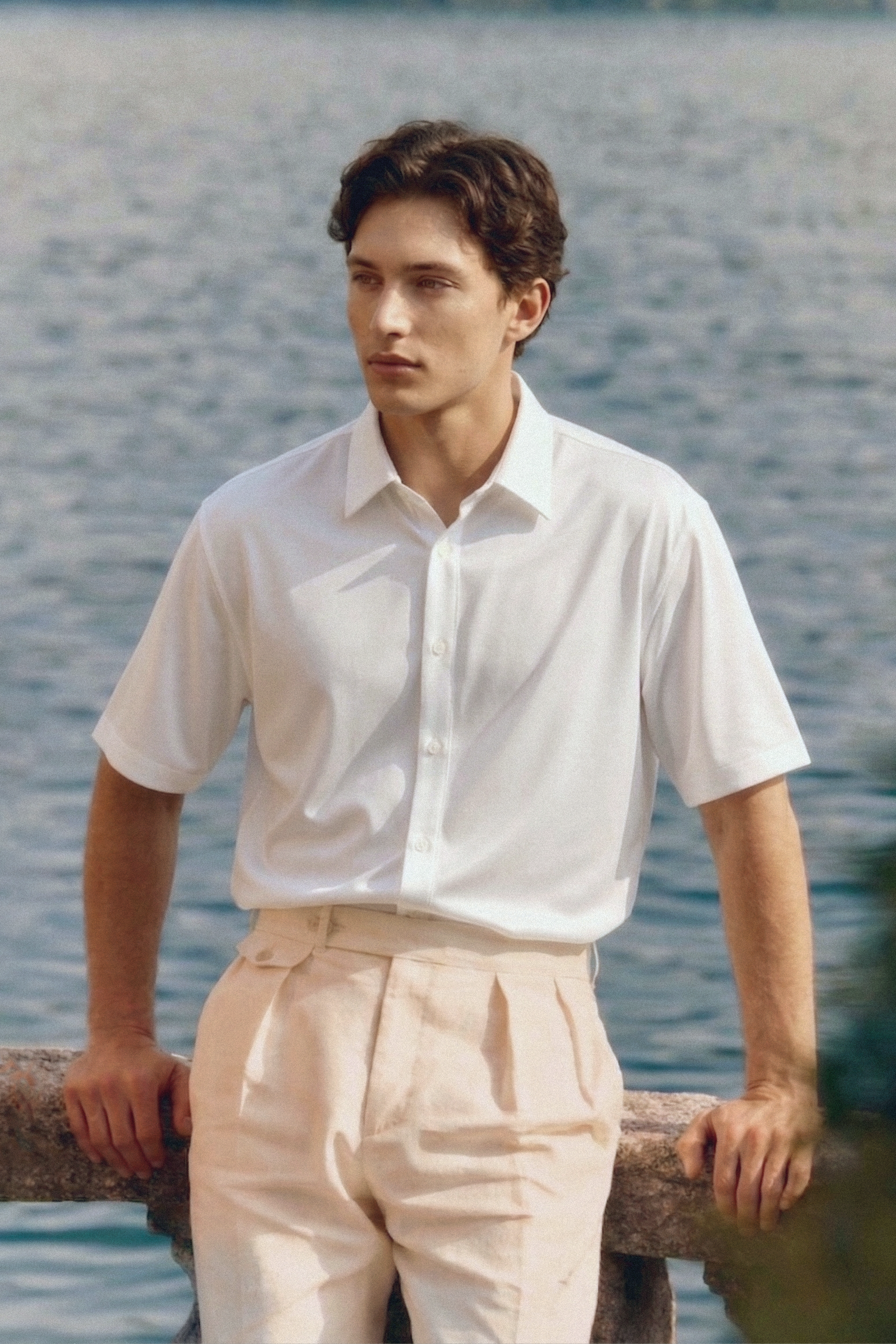 Silky Lightweight Cotton-Feel Shirt (U)