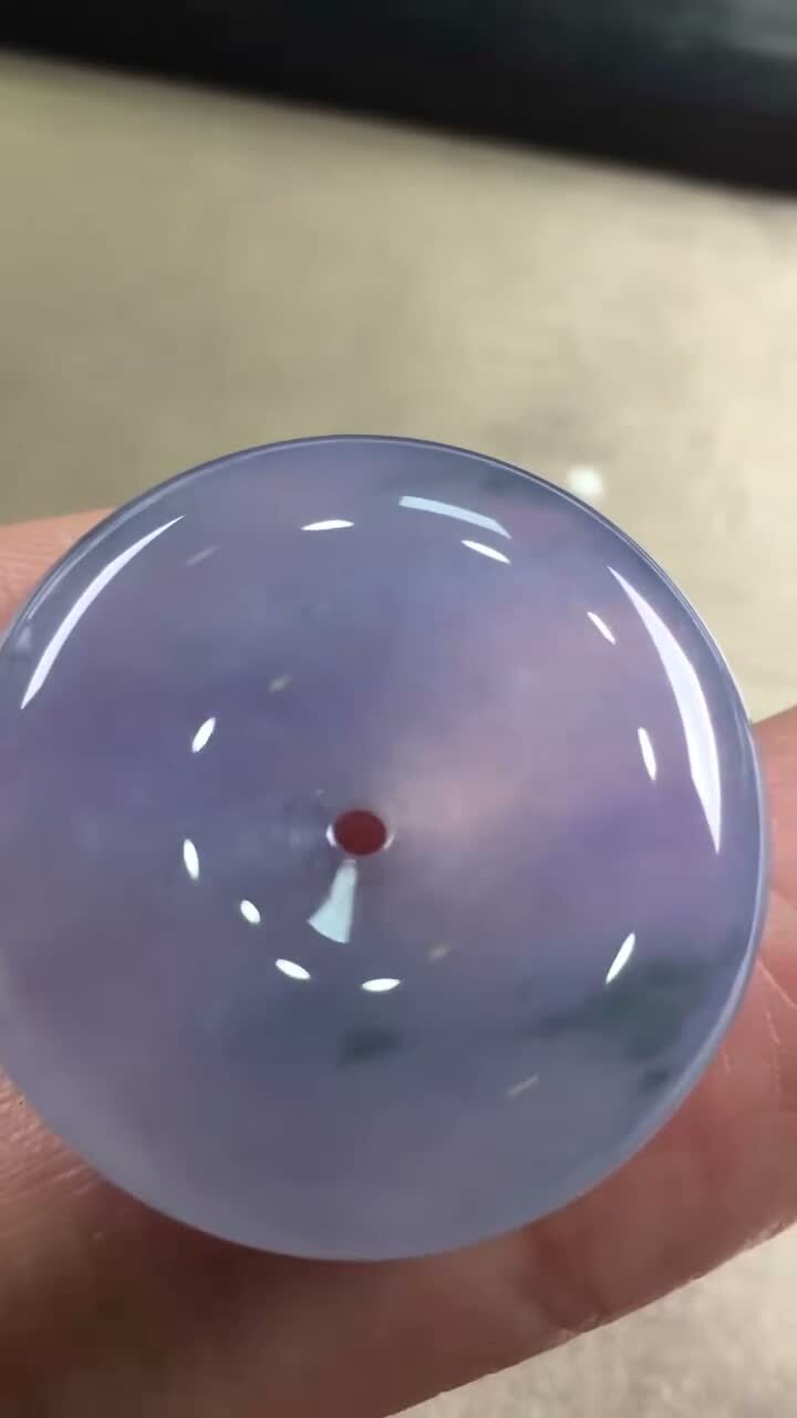 翡翠滿紫平安扣 (23.9mm直徑),天然翡翠A玉, 緬甸玉, Jade, Jadeite