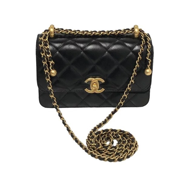 26年新鮮單!!! 激筍限時!!! 全新CHANEL AS2615 黑色小牛皮/雙金球 Mini Flap Bag @晶片款 #BRAND NEW #香榭站正品