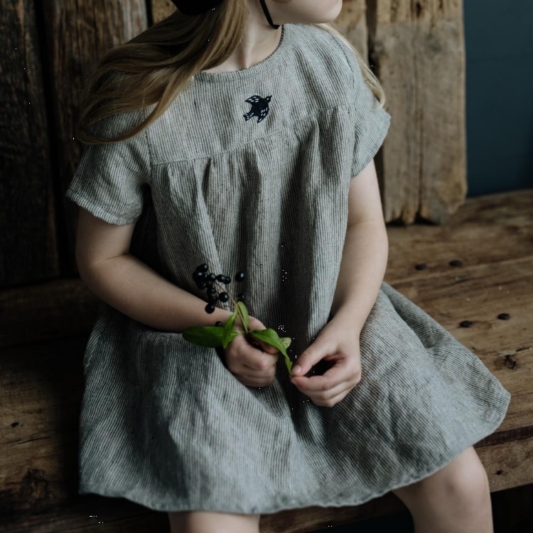 (預購)ALL THE BEAUTIFUL LINEN 胸前褶襉後綁帶短袖短洋裝 SHORT DRESS (short sleeve) (NEW)