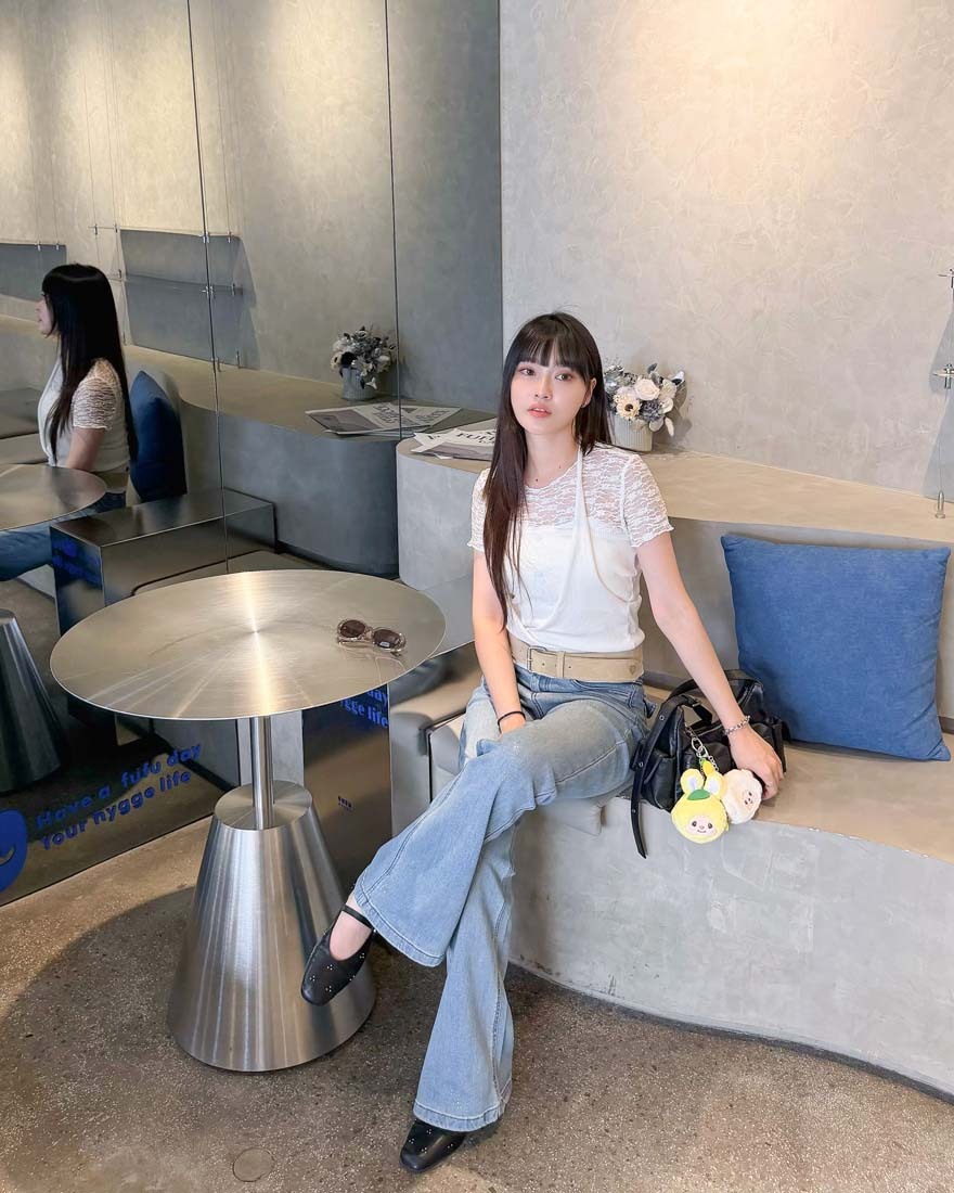 LINA LINA微辣蒔光繞脖排釦假兩件造型上衣-高雅白
