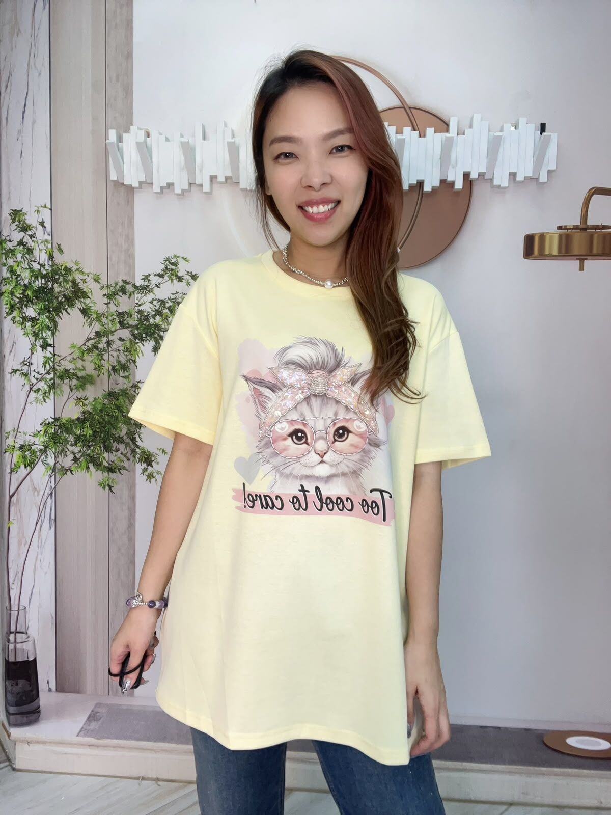 (現貨區)mar貓圖案top~172W