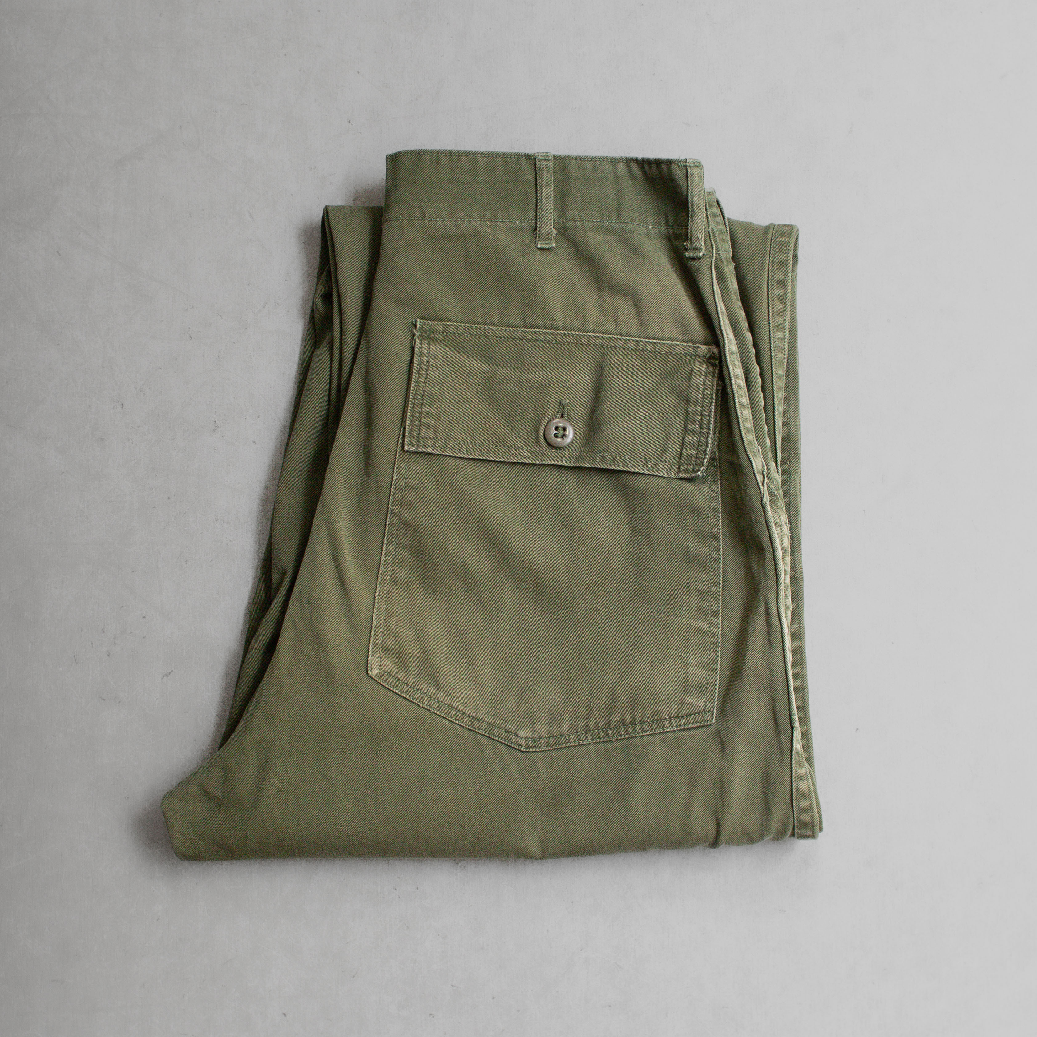 60S US ARMY OG107 FATIGUE PANTS 美軍 公發 斜紋布 軍綠 軍褲 B