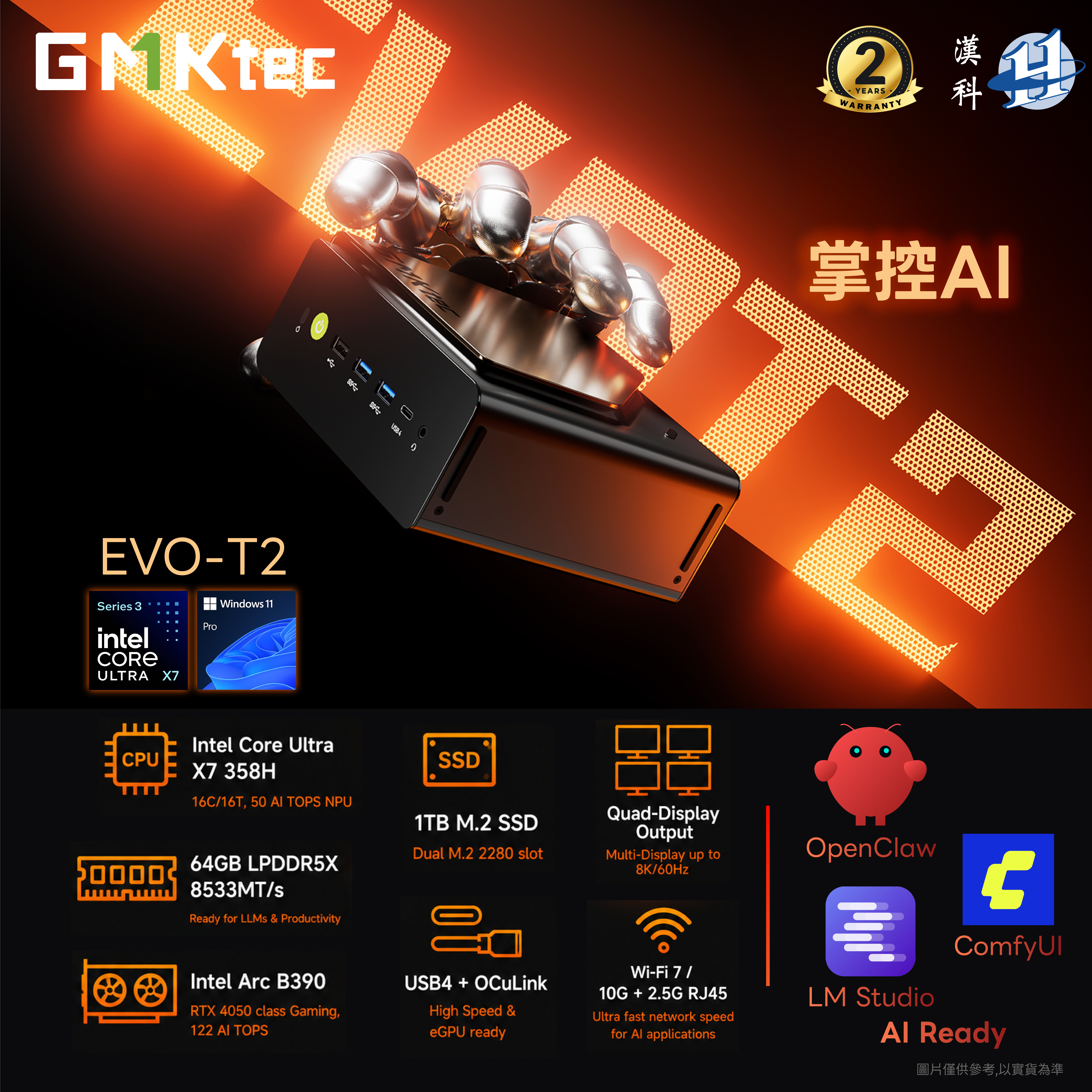 GMKtec EVO-T2 AI迷你電腦