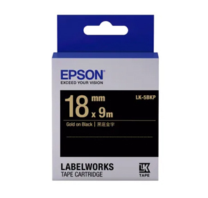 EPSON C53S655407 (LK-5BKP) GOLD ON BLACK 18MM LABEL CARTRIDGE 128052040