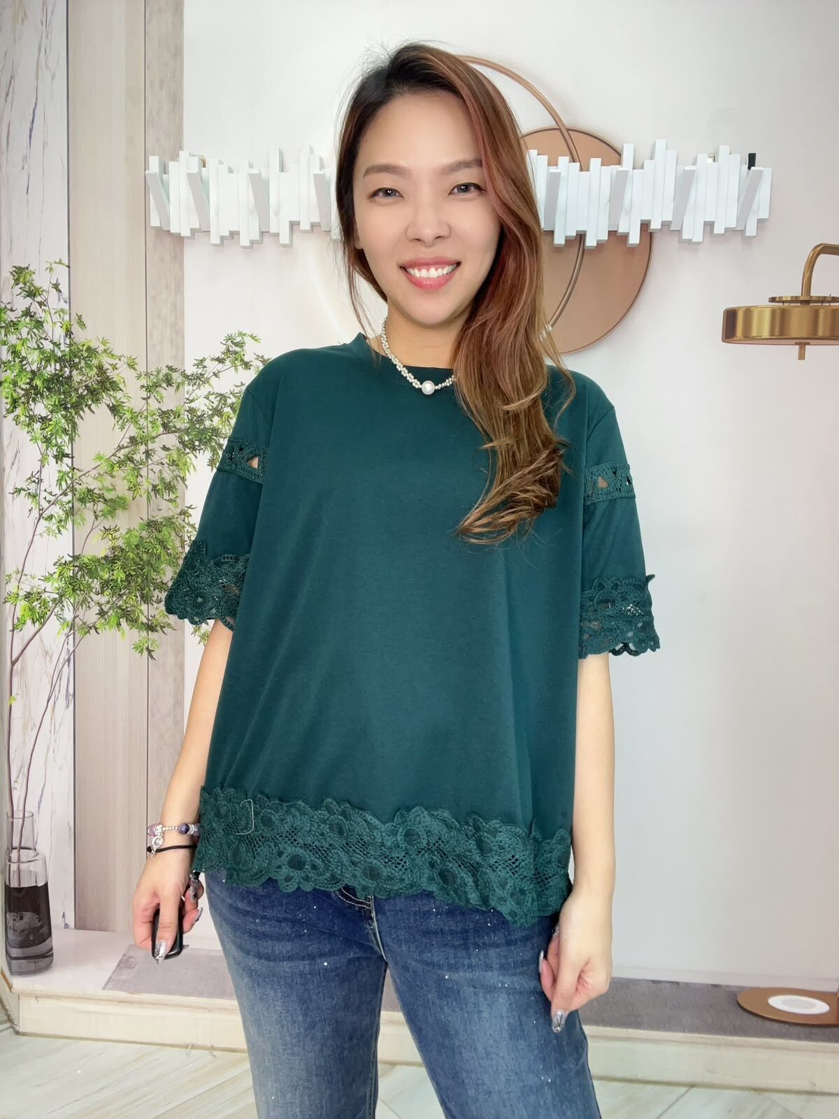 Mar 拼立體lace top~172Z
