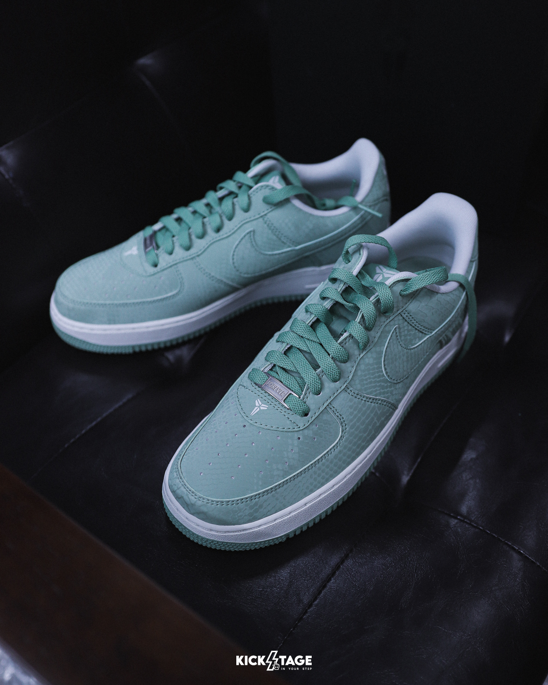 （限量商品，不退換）男鞋 KOBE X NIKE AIR FORCE 1 LOW 'STEAM' 綠蛇紋 科比 皮革 低筒 休閒鞋【IB0018-005】