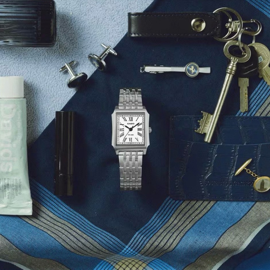 【CASIO 卡西歐】古典時尚方形羅馬數字男錶MTP-B190D-7B 31.5mm 現代鐘錶