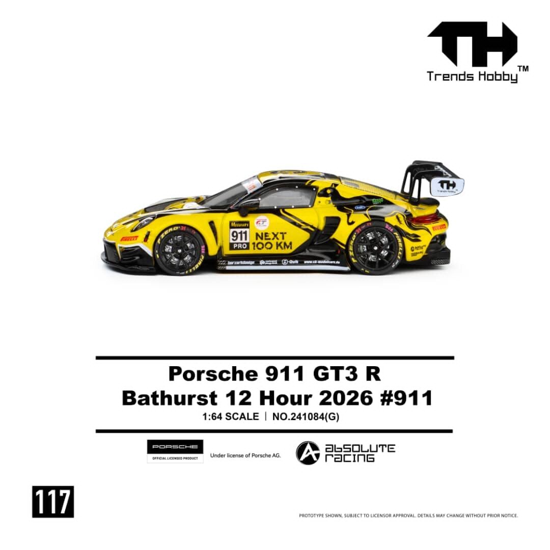 預訂:1/64 Trends Hobby #117 Porsche 911 GT3 R Bathurst 12 Hour 2026 #911 (241084G )