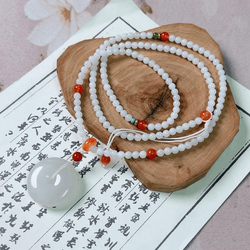 CHN-JJG0617-287 和田玉羊脂白玉平安扣設計款項鏈 約10*27mm/4mm (包盒包證書) (A87)