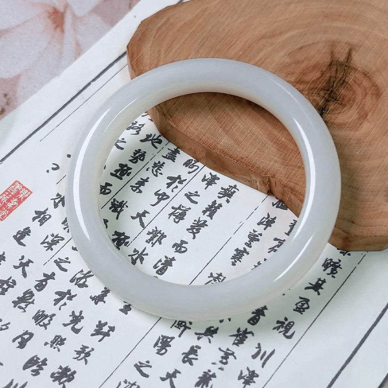 CHN-JJG0617-294 和田玉白玉平安鐲 約11mm (包盒包證書) (H54-62)