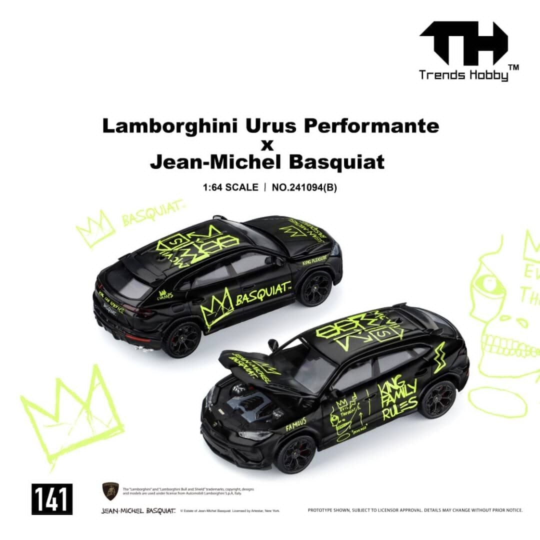 預訂:1/64 Trends Hobby  #141 Lamborghini Urus Performante x Jean-Michel Basquiat Black (241094B )