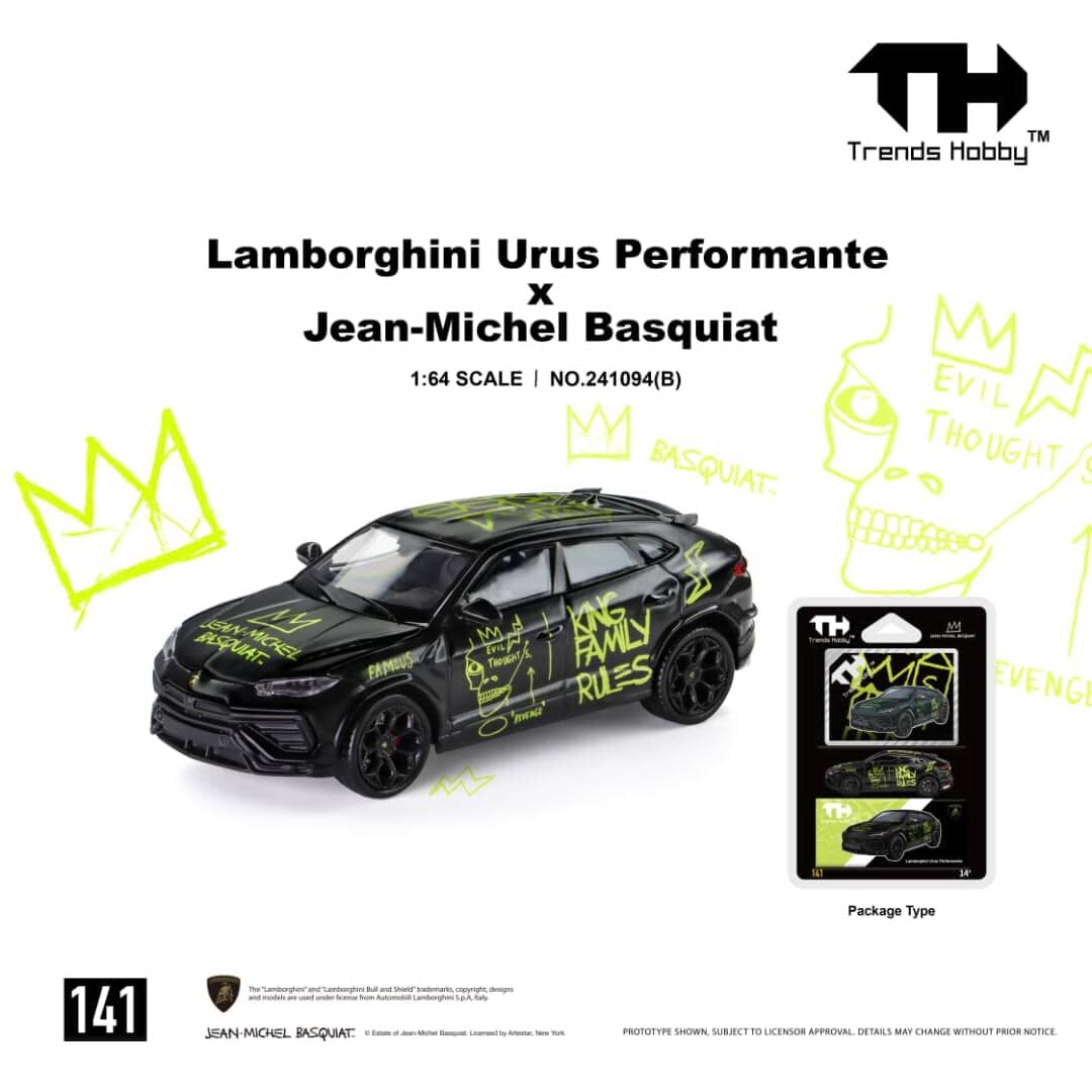 預訂:1/64 Trends Hobby  #141 Lamborghini Urus Performante x Jean-Michel Basquiat Black (241094B )