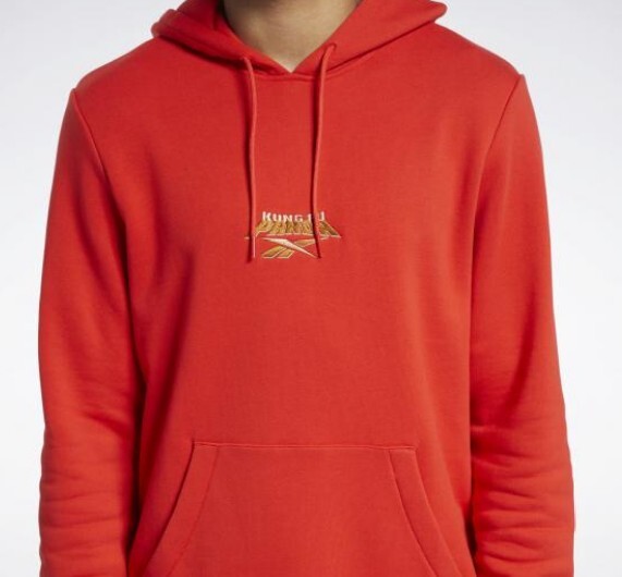REEBOK 帽T 紅色 熊貓 長袖  男 H18402