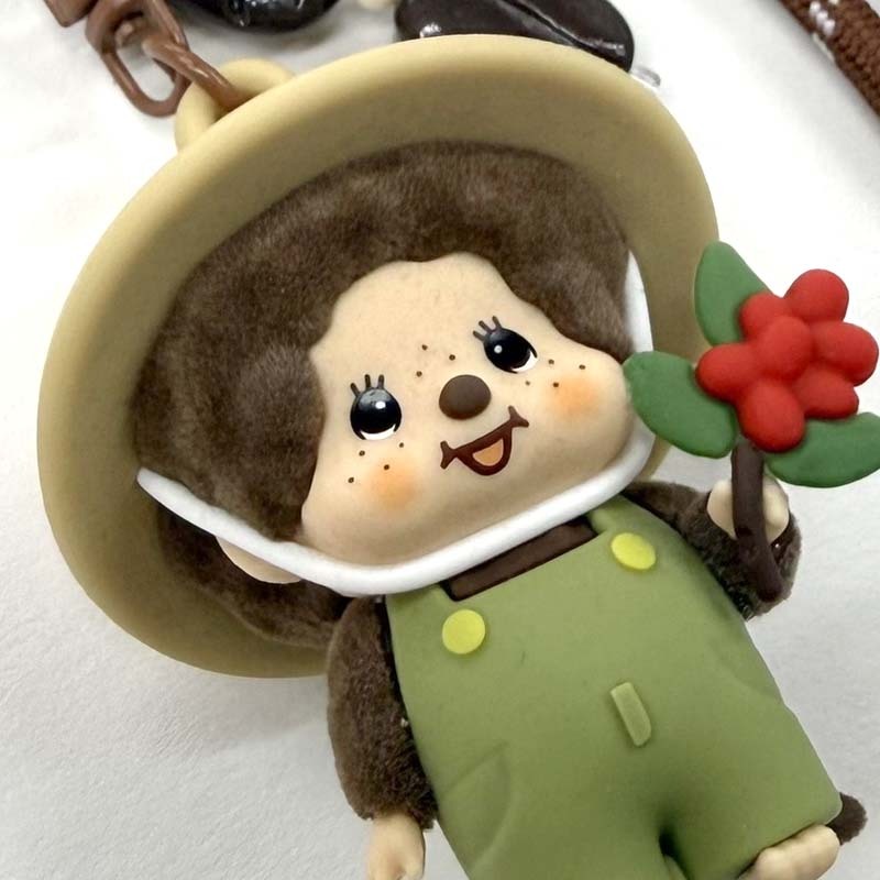 Monchhichi 蒙奇奇 萌趣趣 咖啡農場系列植絨掛件 綠色 MINISO-10 [台灣現貨]