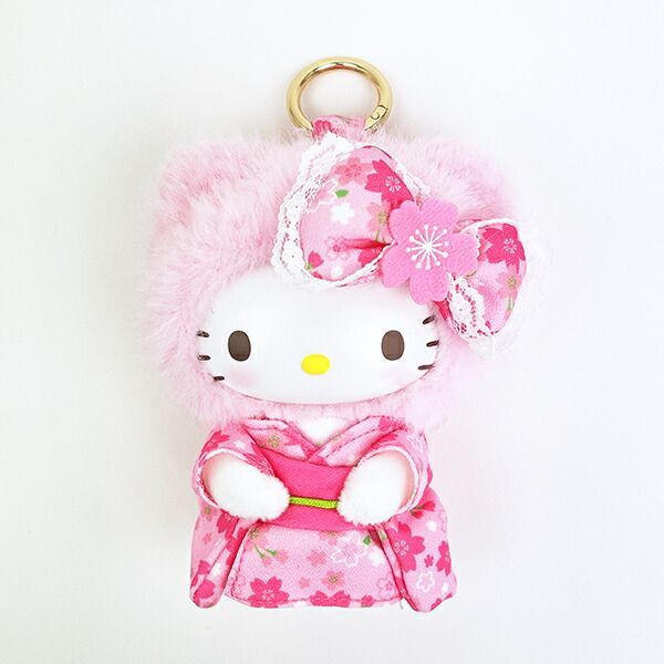 日本 Sanrio Hello Kitty 和風造型樹脂面公仔匙扣