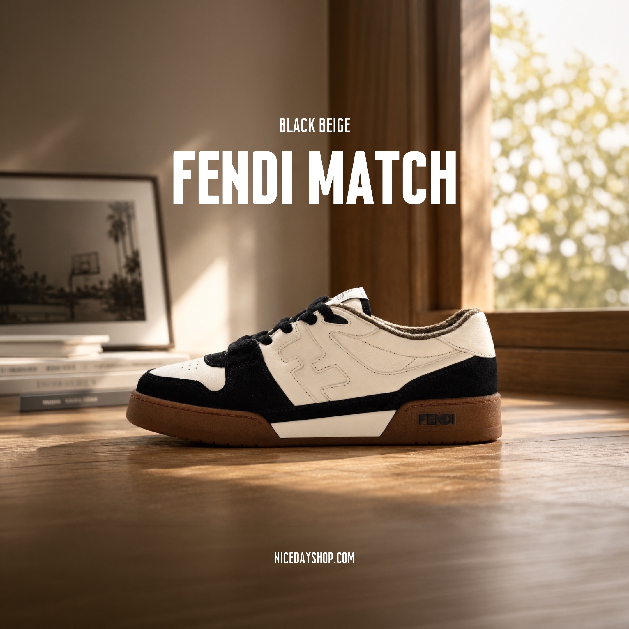 NICEDAY 代購 FENDI Match 芬迪 米白 白 黑色 麂皮 低筒鞋 焦糖底 7E1493AHH2F1FZB