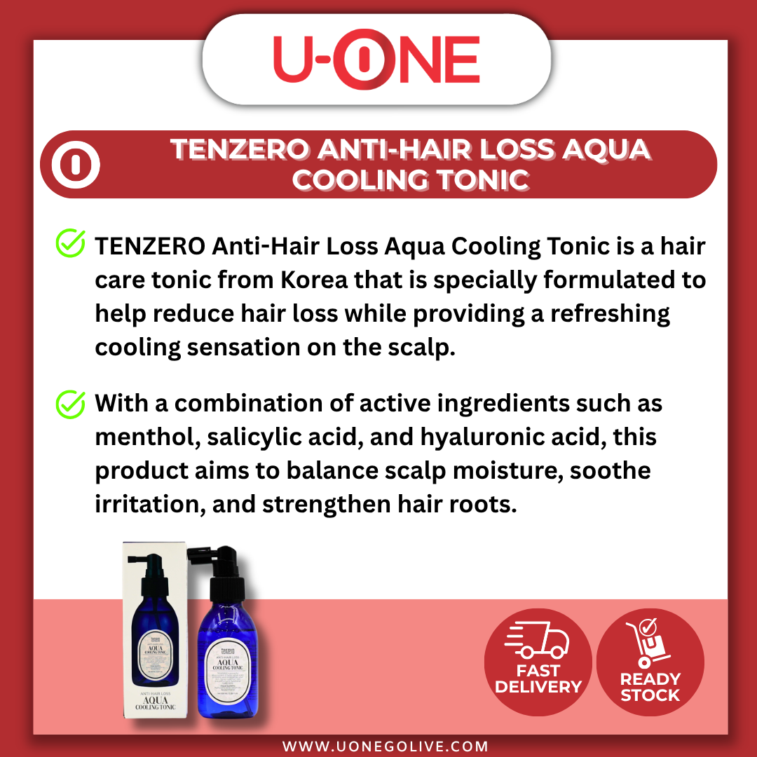 U-ONE | Korea | Tenzero | Anti-Hair Loss Aqua Cooling Tonic | 100ml