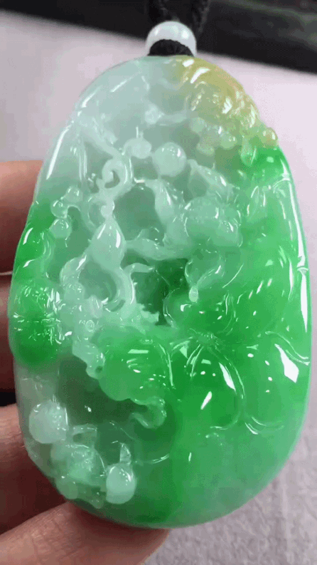 65352 翡翠三彩荷葉魚