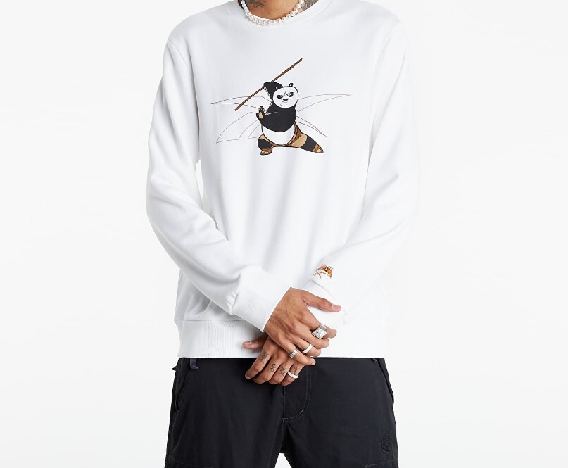 REEBOK 長袖 白色 功夫熊貓 聯名 大學T 男 H18408