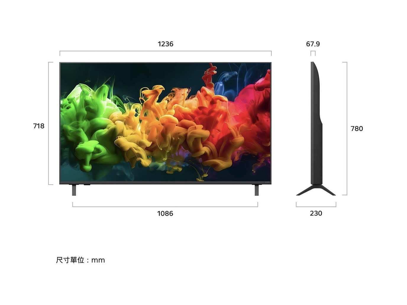 LG 55QNED80BTA 尺寸規格