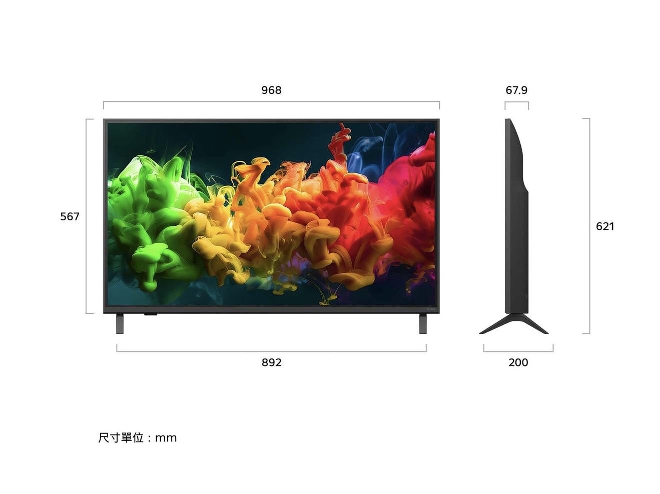 LG 43QNED80BTA 尺寸規格