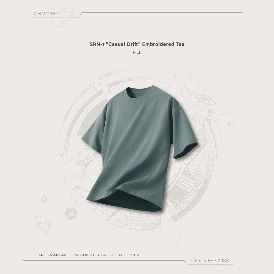 DRiFTNESS | SRN-1 "Casual Drift" 超涼感刺繡素踢 - Nile