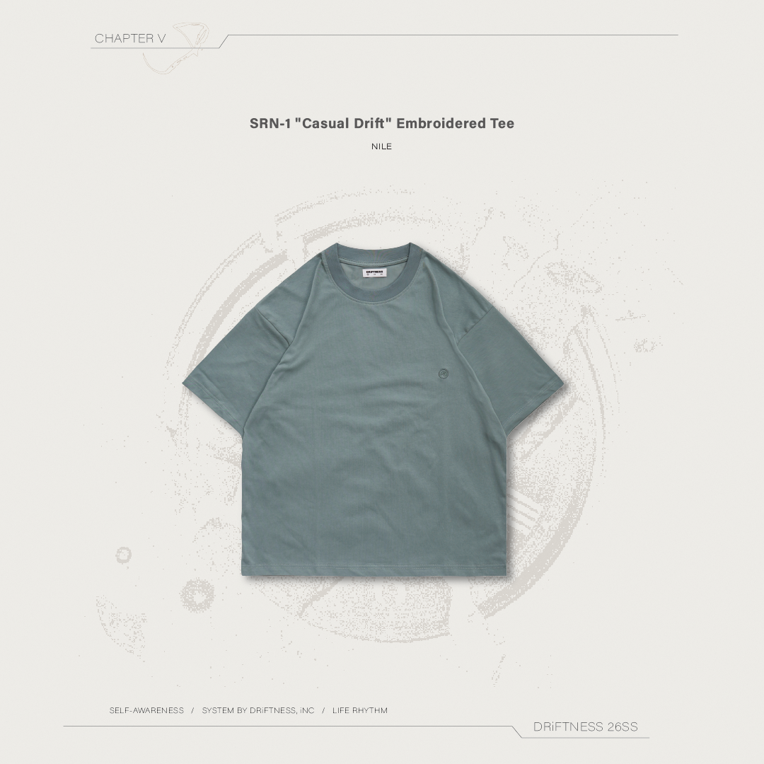 DRiFTNESS | SRN-1 "Casual Drift" 超涼感刺繡素踢 - Nile
