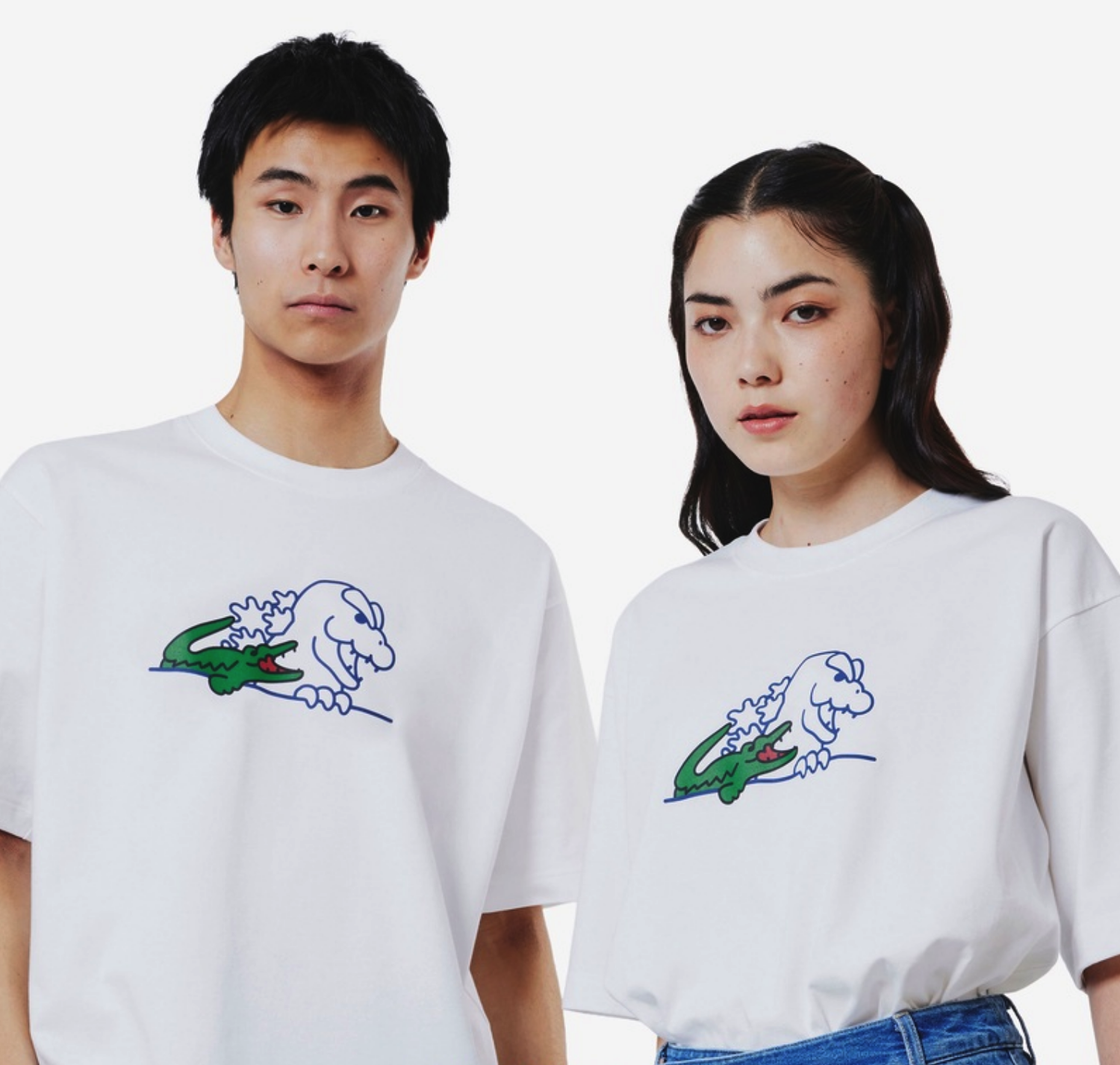 【現貨】Lacoste x 哥吉拉 胸前鱷魚與哥吉拉圖像 短tee TH01GZJ