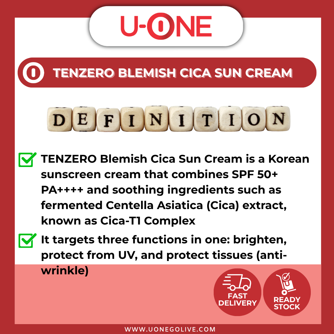 U-ONE | Korea | Tenzero | Blemish Cica Sun Cream | 50g