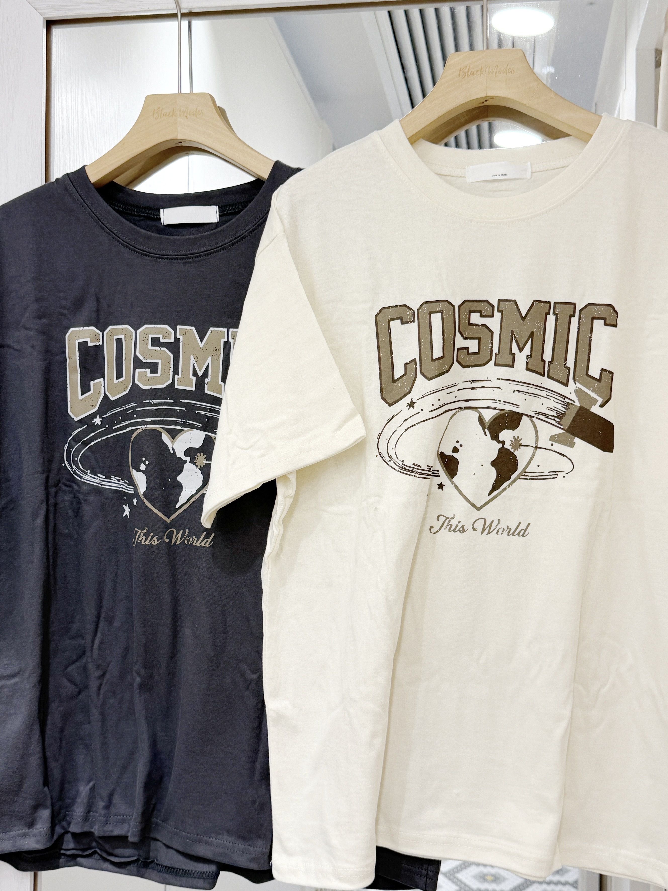 T1567｜繪圖風心心地球COSMIC this world OVERSIZE TEE