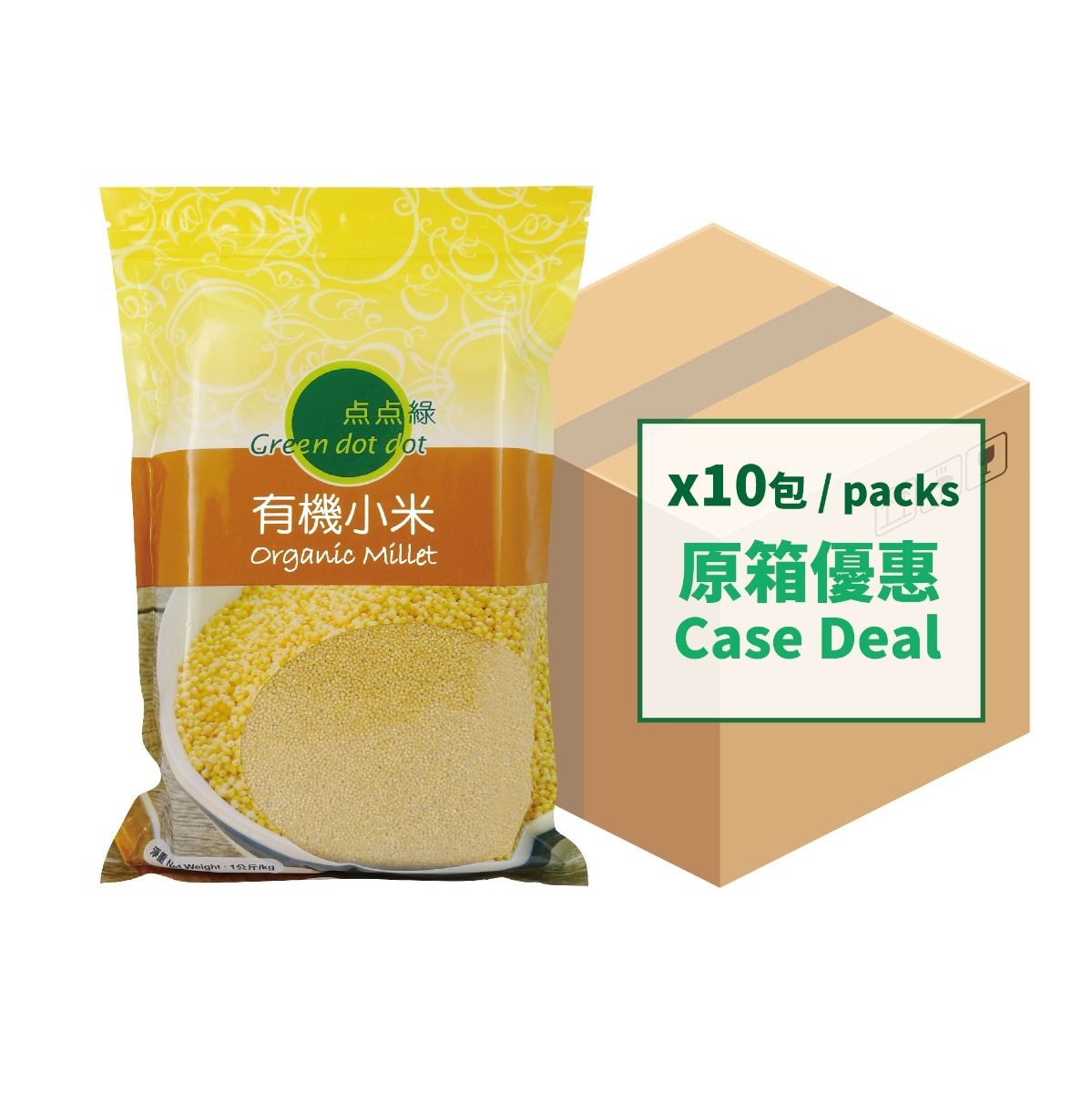 點點綠 有機小米 (1公斤 x10)