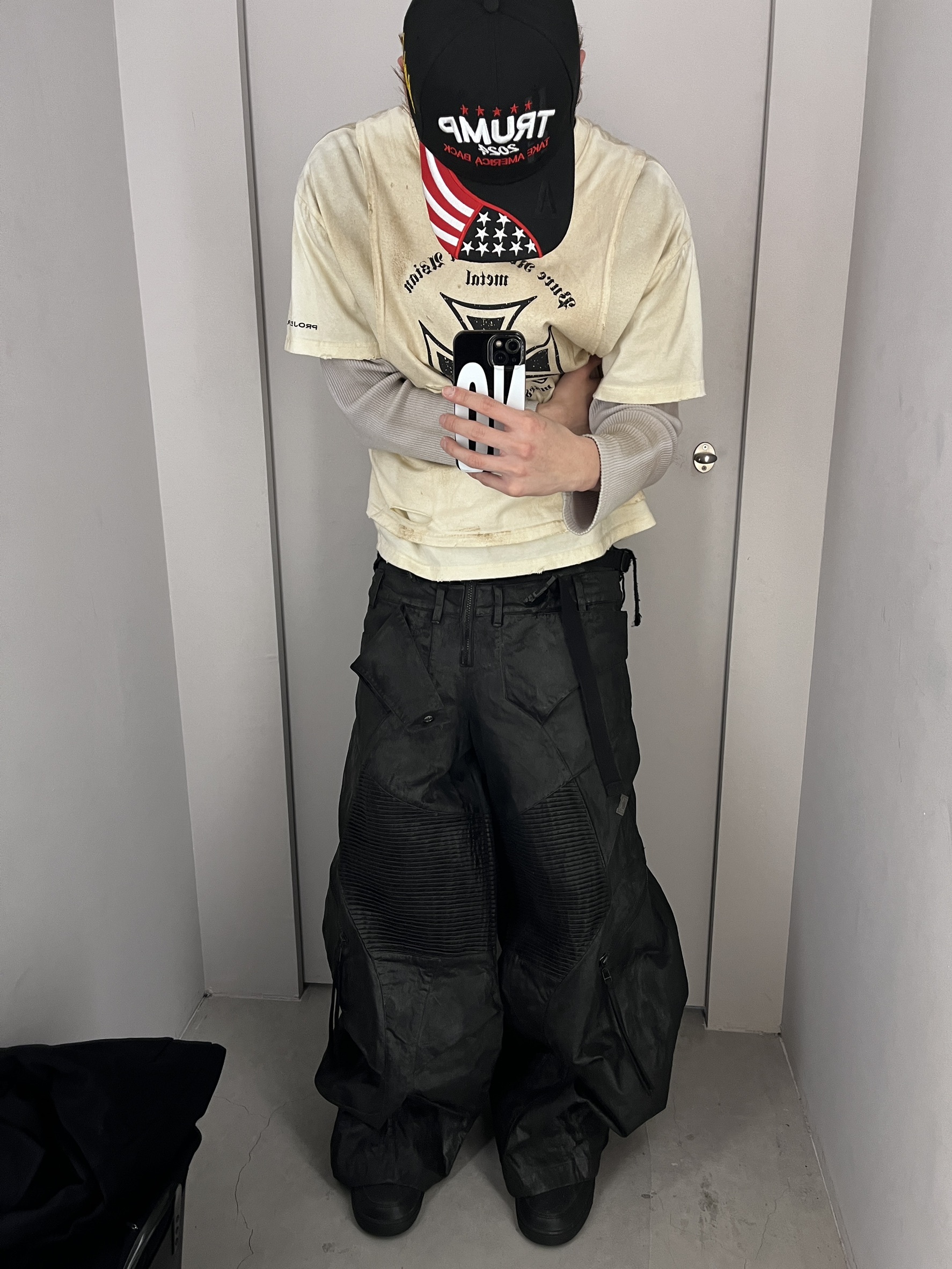 GIGDENANCE RUST VEIN BIKER PANTS