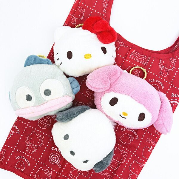 日本 Sanrio 淡色復古系列 頭形公仔匙扣連環保袋