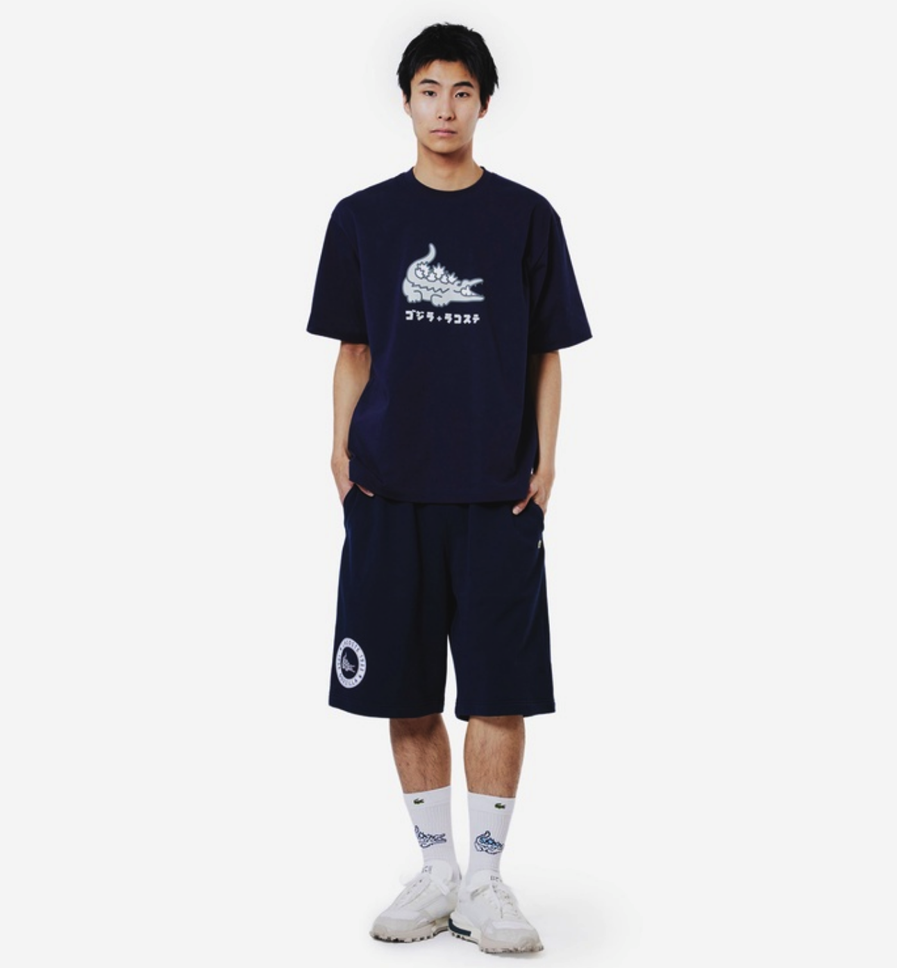 【現貨】Lacoste x 哥吉拉 刺繡logo 棉質 短褲 GH01GZJ