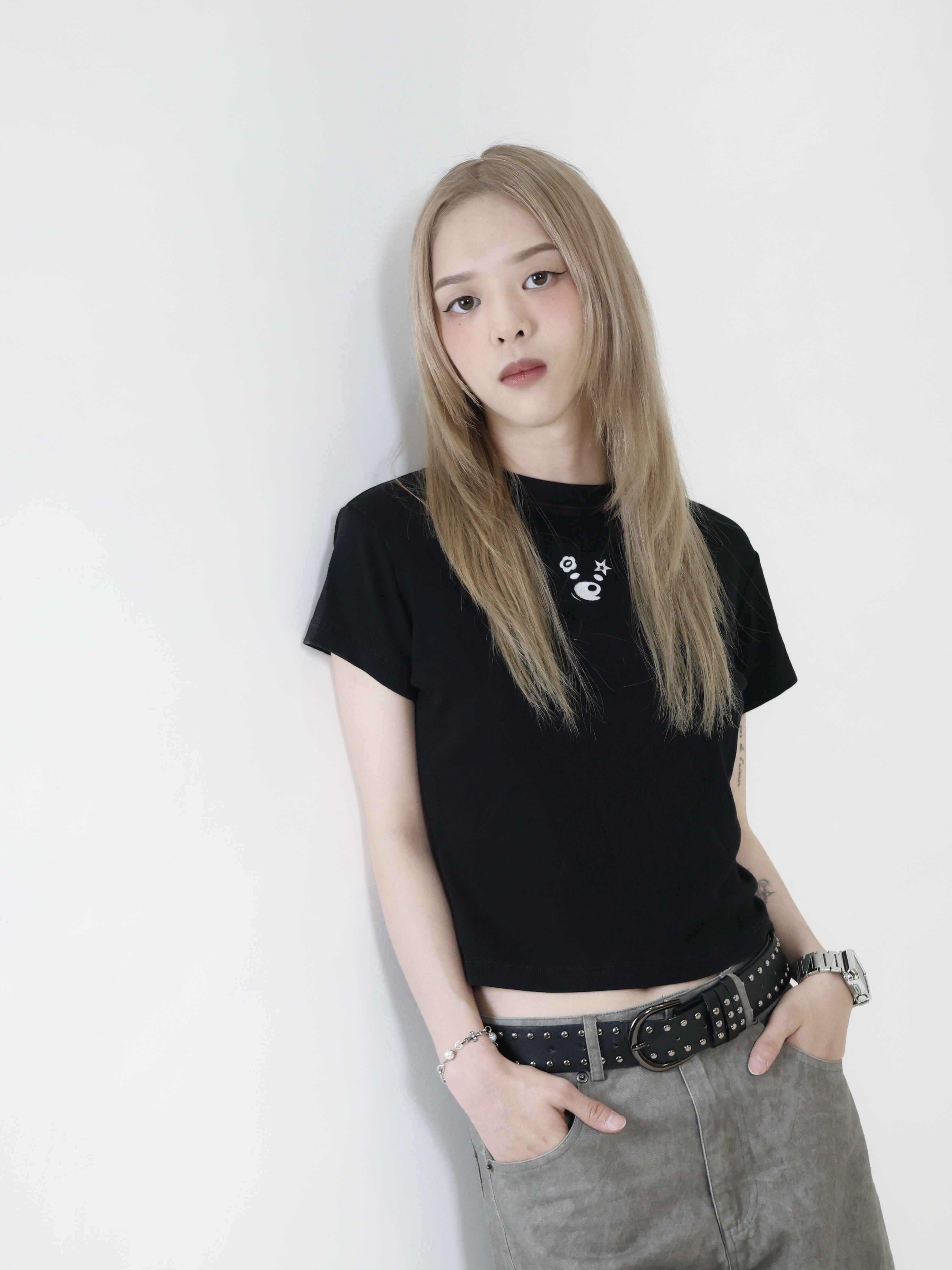 （現貨） FASHIONJUMP Washed Ribbed Crop Top / E Puppy 快樂小狗 水洗刺繡 短版tee 女生 短版 FGBN02