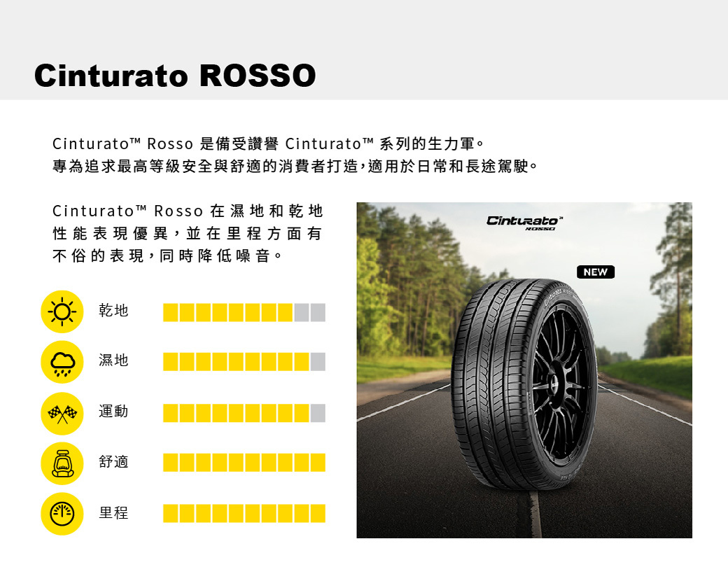 【PIRELLI 倍耐力 】ROSSO 里程/效率 汽車輪胎 225/40/19 -二入組 (安托華)