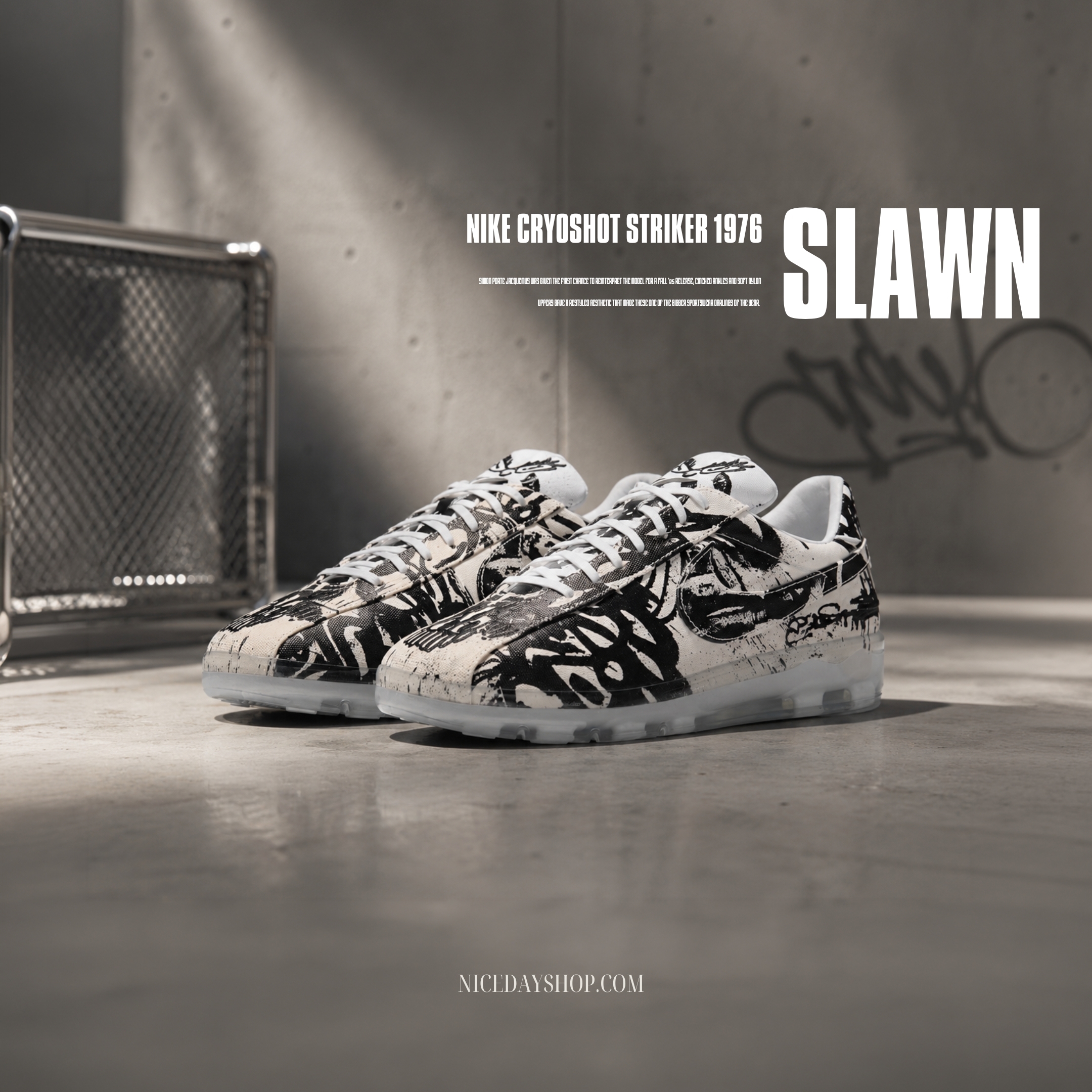NICEDAY 代購 Nike Cryoshot Striker 1976 x Nigeria x Slawn 白黑 黑 世足賽 足球鞋 奈及利亞 II9933-100