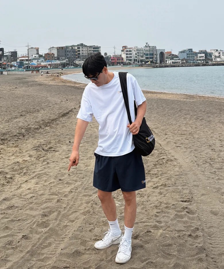 【OWN】National Geographic 國家地理 短袖 上衣 短褲 提包 三件組 包包 肩背 側背 休閒 快乾 排汗 不分男女 黑色 白色 N262UPB900099 N262UPB900010