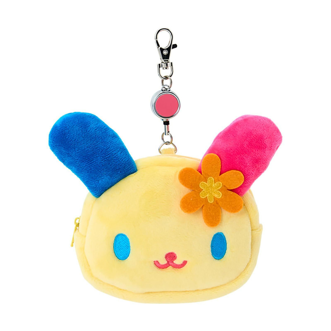 日本 Sanrio 公仔收納袋系列 - 公仔頭拉鏈袋連可伸縮匙扣