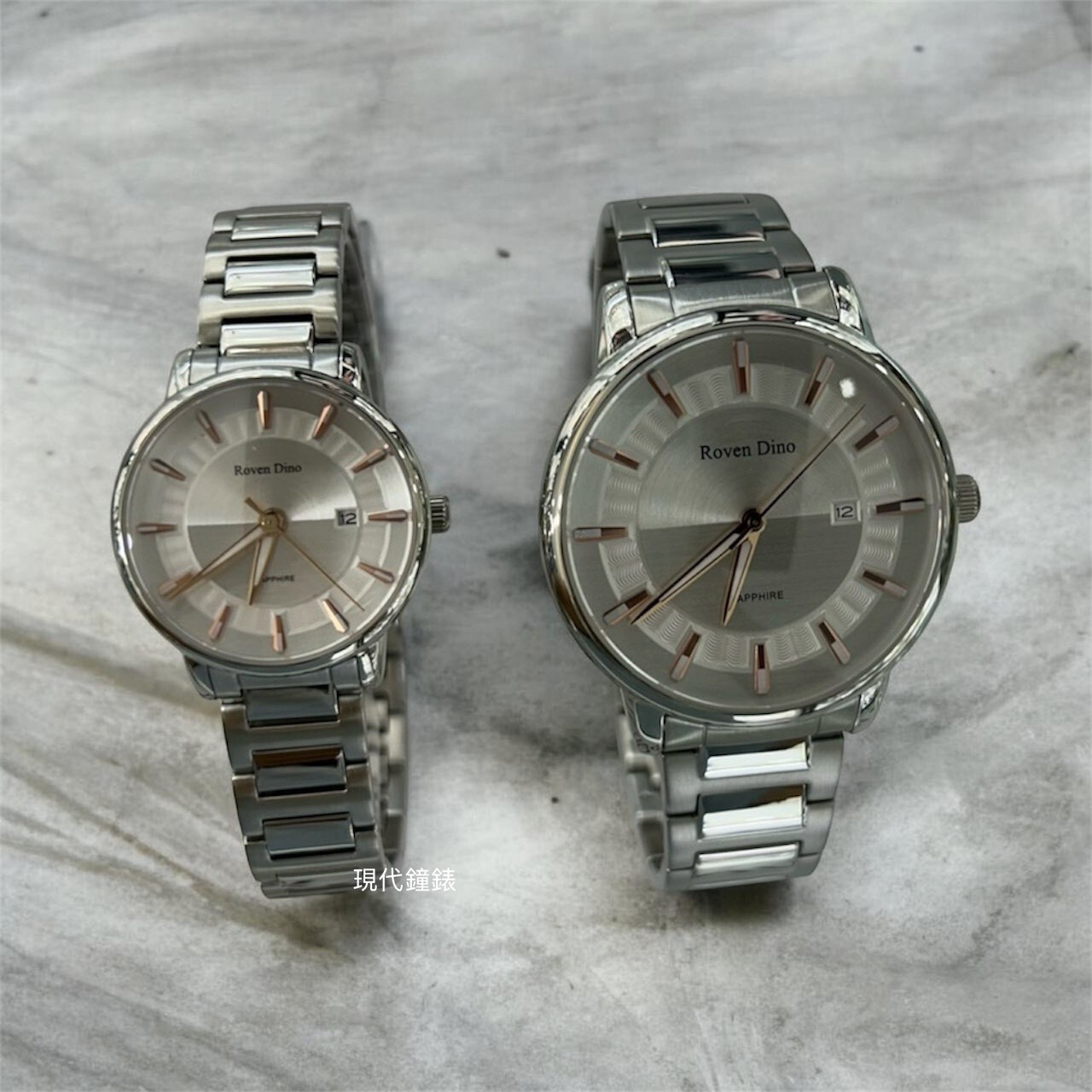 【Roven Dino羅梵迪諾】精緻波紋時尚對錶RD6119S-W 42mm/30mm 現代鐘錶