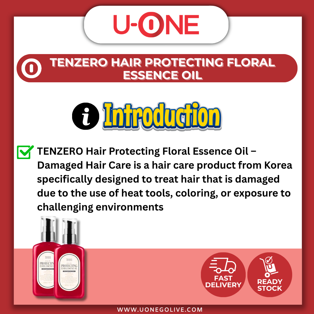 U-ONE | Korea | Tenzero | Hair Protecting Floral Essence Oil | 100ml