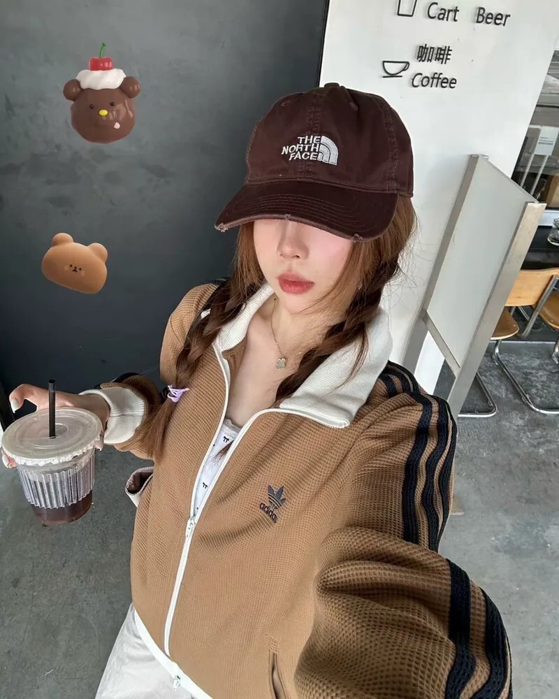 Adidas 華夫格外套 金珉奎/邊伯賢同款 泰奶棕