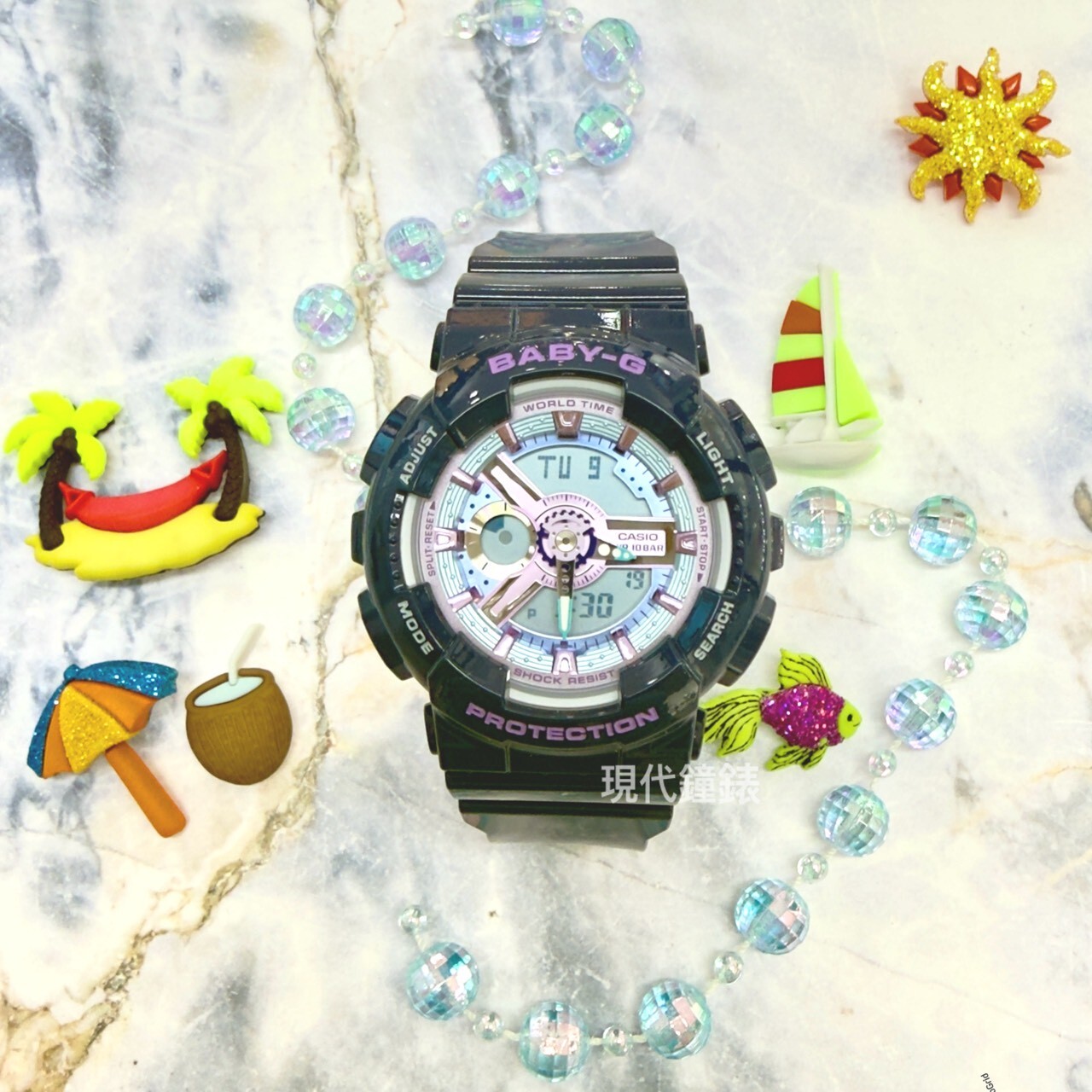 【Baby-G】CASIO  Y2K 閃耀時尚雙顯女錶 BA-110MC-2A 43.4mm 現代鐘錶