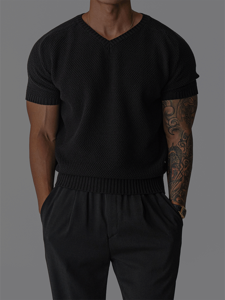 Levi Saddle V-neck Knit Sweater
