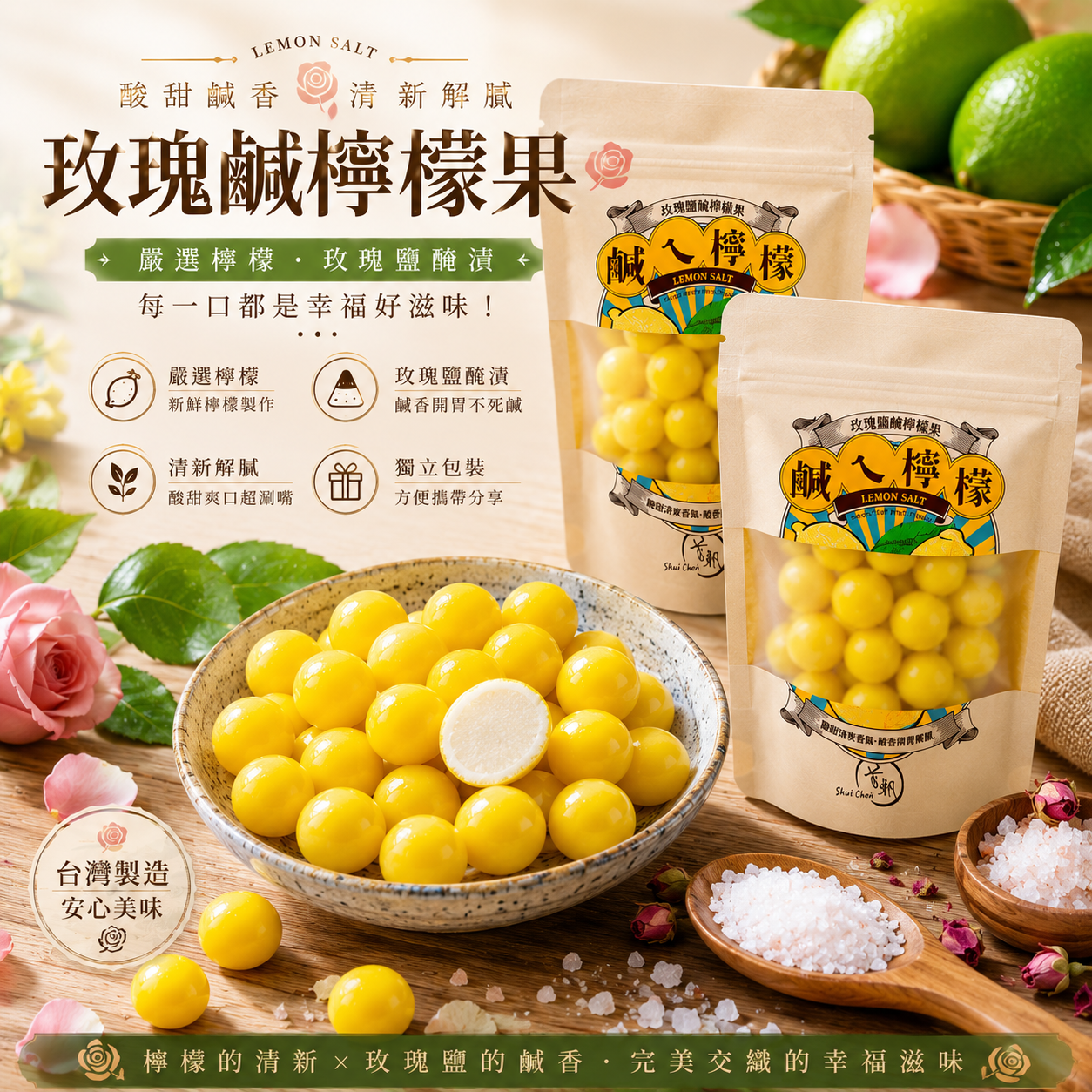 玫瑰鹽檸檬果(包)