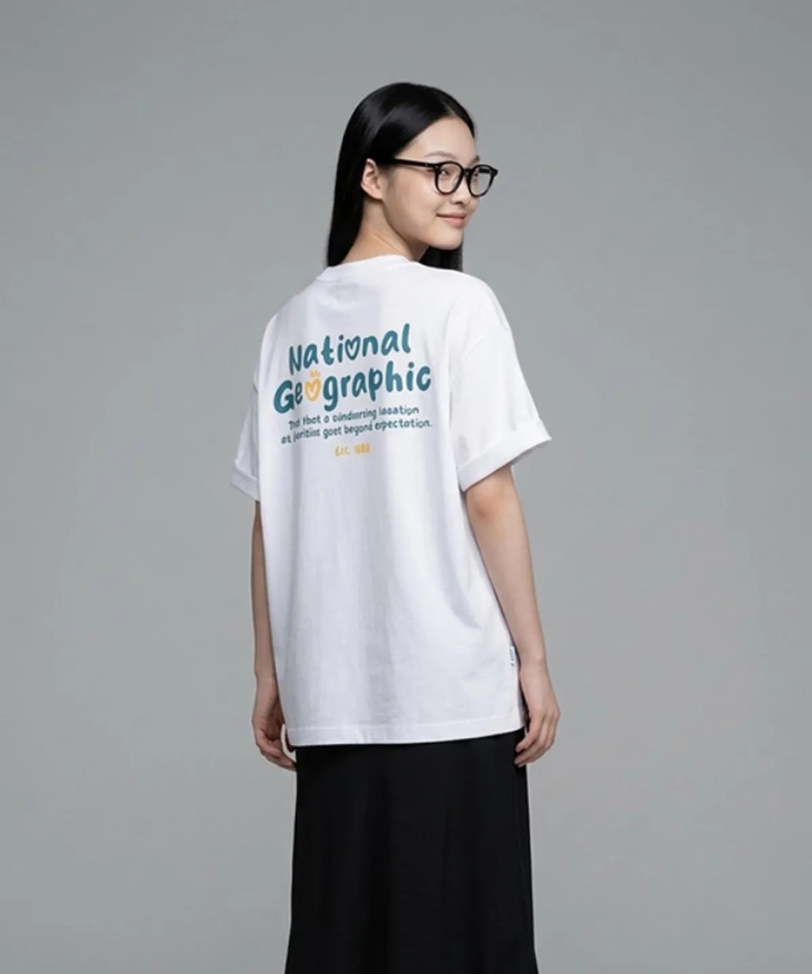 【OWN】National Geographic 國家地理 短袖 上衣 夏季 新品 涼感 造型 男女同款 寬鬆版型 黑色 白色