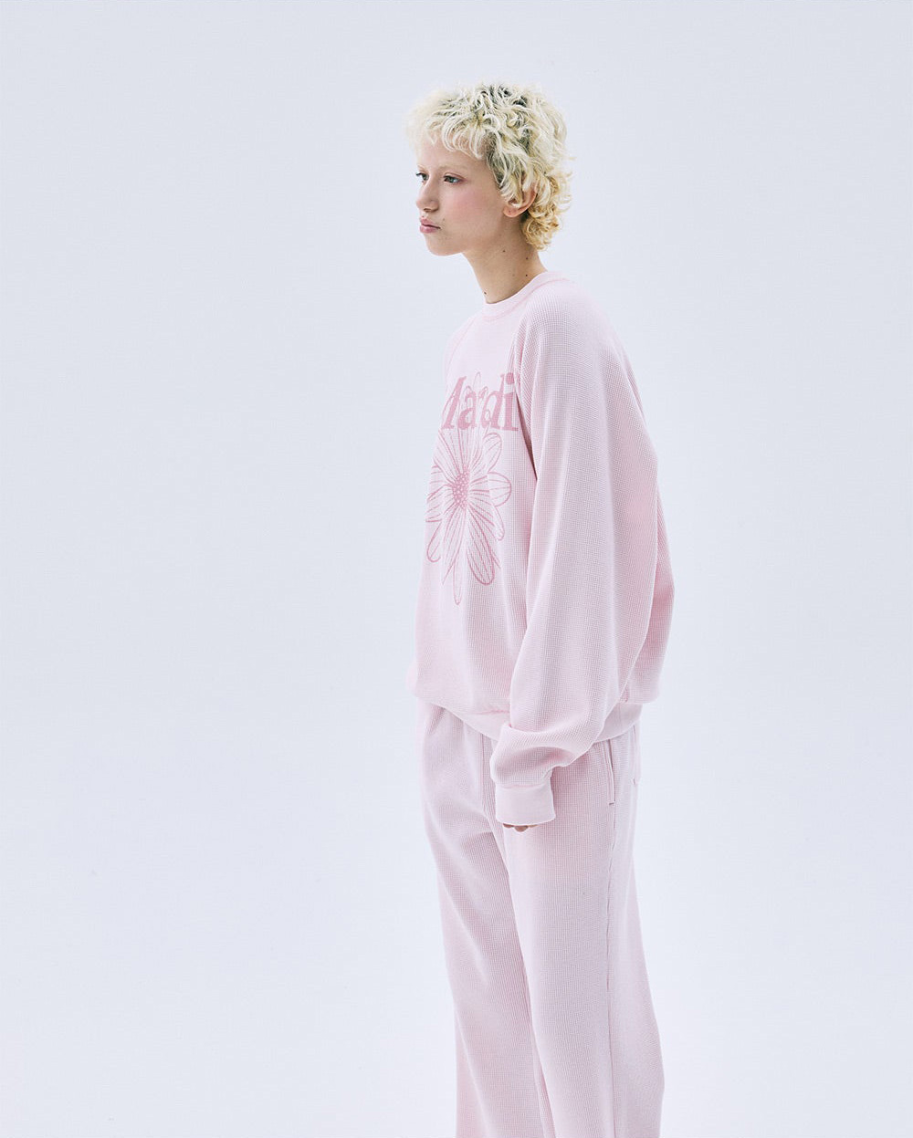 Mardi Mercredi | WAFFLE OVERSIZED SWEATSHIRT FLOWERMARDI_PINK PINK