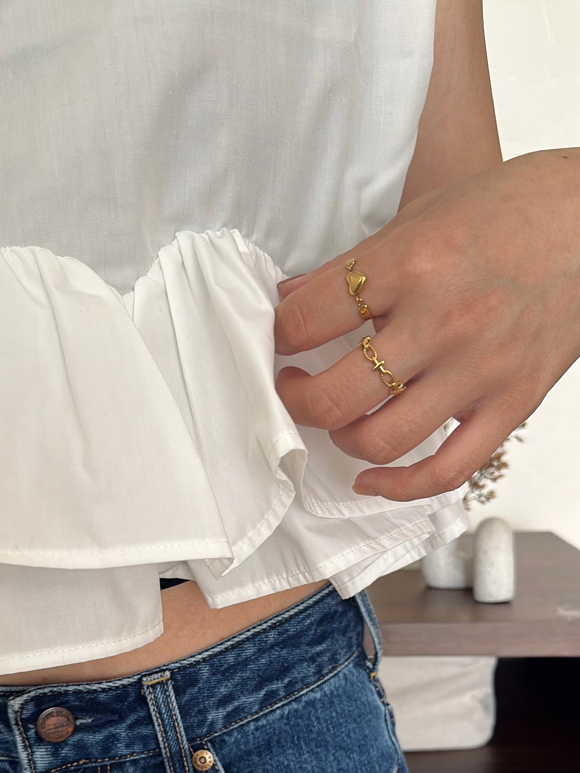 SS cross design ring